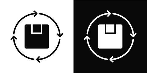 Renewable Icon White And Black Background Style
