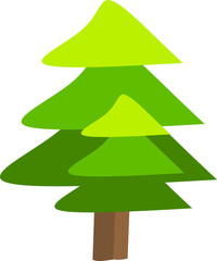 Stylized Flat Design Evergreen Tree Illustration