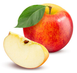 Fesh apple isolated on white background, Juicy and bright Apple on White Background With clipping path.