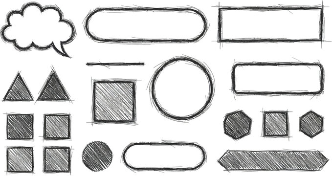 Classroom decor elements with doodle frames and icons for educational designs