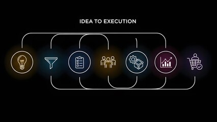 Modern neon infographic idea to execution