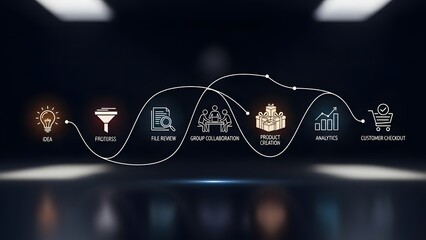 Modern tech infographic for business process