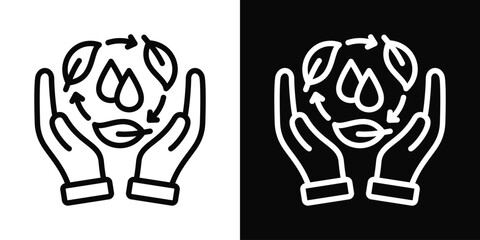 Conservation Icon White And Black Background Style