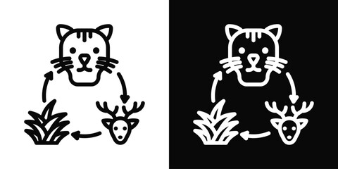 Cycle Icon White And Black Background Style