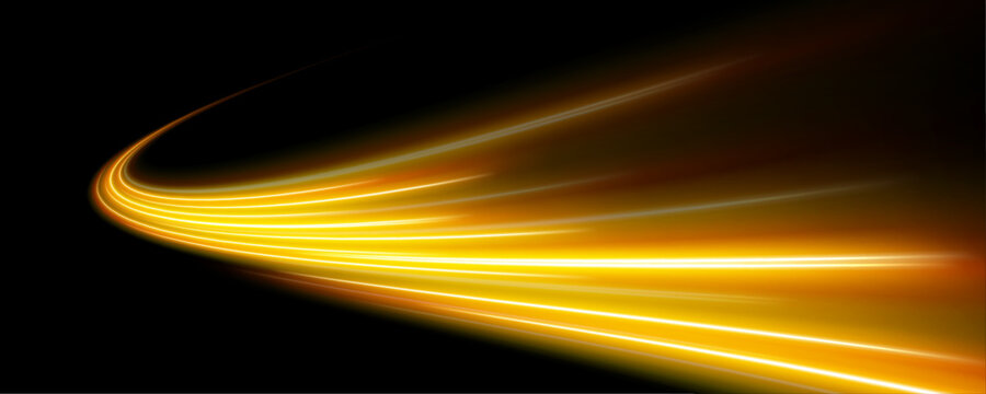 Wide glowing ribbons flow in layered arcs. Their gradients shift between neon hues. A soft electric haze settles around the curves.