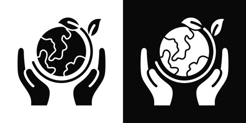 Biosphere Icon White And Black Background Style