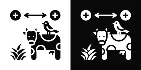 Symbiosis Icon White And Black Background Style