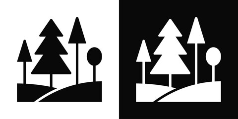 Forest 03 Icon White And Black Background Style