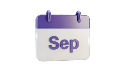 3D Calendar Showing September Month