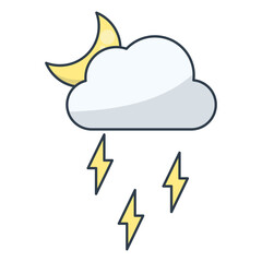 Crescent Moon and Storm Cloud