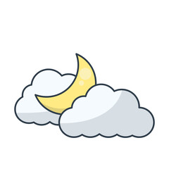 Crescent Moon Behind Cloud