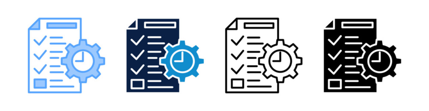 Time Management Multiple Style Icon Set Collection 