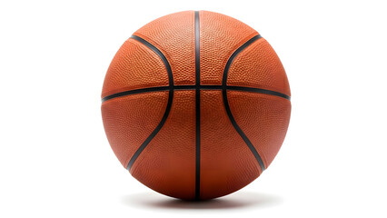Classic orange basketball isolated on a clean white background for sports concepts