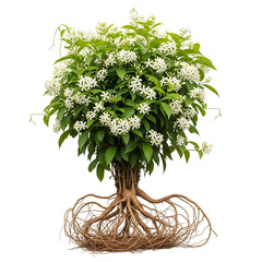Jyotishmati vine with roots and white fragrant flowers