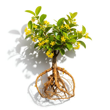 Mature guggul tree sapling with resin and flowers