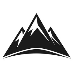 Abstract Black Mountain Vector Logo &ndash; Minimalist Silhouette Design (Transparent Background)