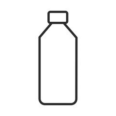 Simple line art illustration of a plastic bottle with a cap on top