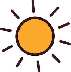 Vector illustration of the sun in a clean stylized design, perfect for nature themes, weather icons, summer graphics, cheerful illustrations, children&rsquo;s designs, seasonal projects and digital material