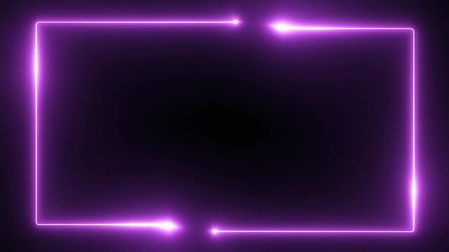 Glowing purple neon frame with elegant cursive text happy new year animation perfect for festive celebrations and video.