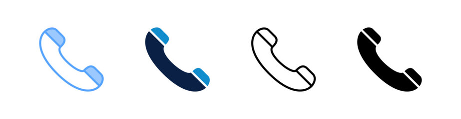 Phone Call Multiple Style Icon Set Collection 