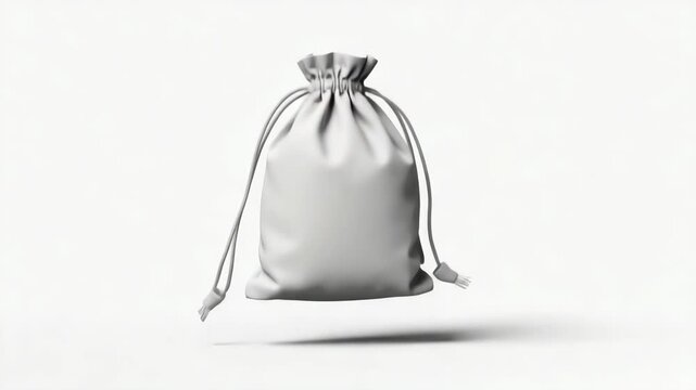 A small sack tied with a string filled with money.