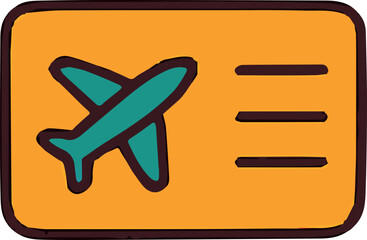 Colorful stylized vector ticket illustration with decorative details, perfect for travel themes, events, festivals, invitations, posters, planners, digital designs and print projects.