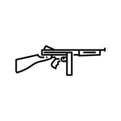 Rifle gun outline icon. machine gun black line illustration.