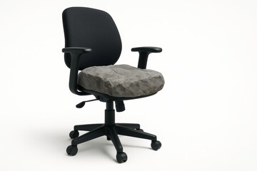 office syndrome concept, Office chair with ergonomic cushion for comfortable seating at desk