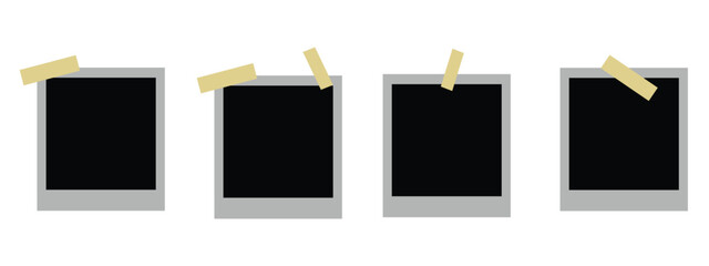 Photo Frame Mockup Set – Realistic Polaroid, Retro and Blank Frames with Shadow Effects