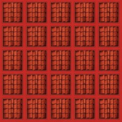 Detailed textured roof tile arrangement, creating a pattern with geometric symmetry and vibrant