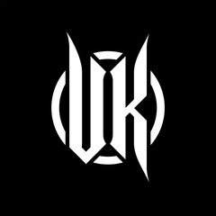 VK Monogram Logo on Black Background