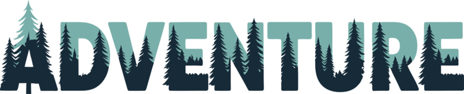 Adventure Outdoor Travel Vector Typography With Mountain Range