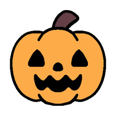 A cute Halloween icon set featuring pumpkins, ghosts, candies, bats, bones, spider webs, cauldrons, and spooky faces. Perfect for Halloween stickers, clipart, invitations, party decorations.