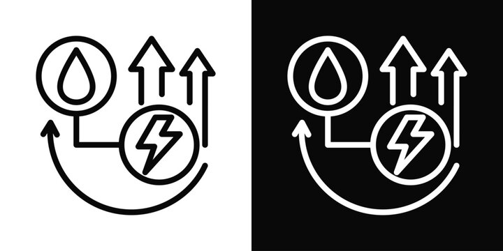 Cogeneration Icon White And Black Background Style
