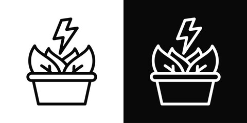 Biomass Icon White And Black Background Style