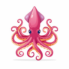 Octopus of tentacle isolated cartoon icon. Sea squid vector cartoon set icon.