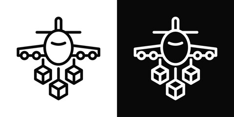 Air Transport Icon White And Black Background Style