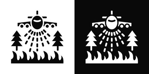 Watering Icon White And Black Background Style