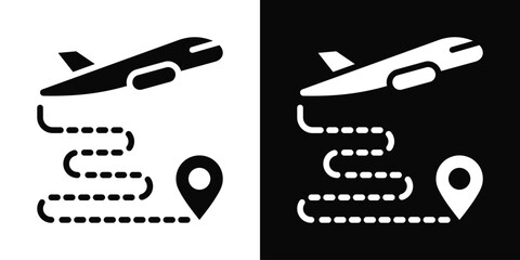 Gps Icon White And Black Background Style