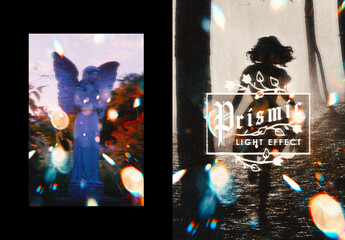 Prismic Lights Poster Photo Effect Mockup