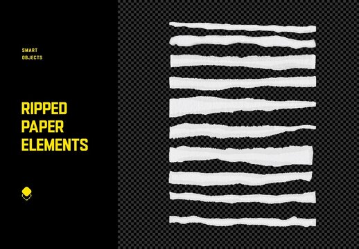 Ripped White Paper Elements