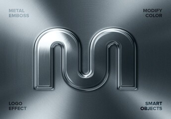 Metal Emboss Logo Effect Mockup