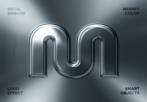 Metal Emboss Logo Effect Mockup