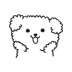Cute dog kawaii hand drawn illustration