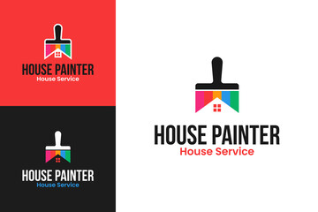 House painter logo design template vector illustration