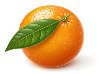 Orange with Prominent Green Leaf