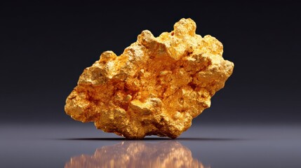 Golden Nugget: A radiant gold nugget glistens, embodying wealth, value, and the allure of precious metals. The metallic shine exudes a sense of opulence.