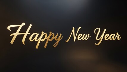 Obraz premium Happy New Year text gold lettering