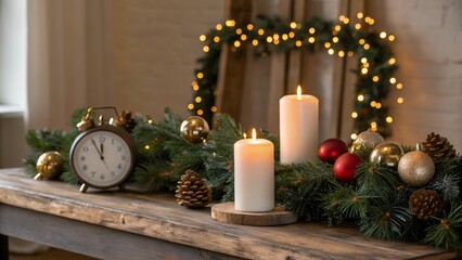 Christmas Still Life With Candle