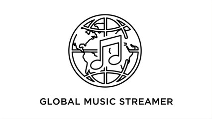 Global Music Streamer Logo Design for Digital Music Distribution and International Sound Sharing Platforms